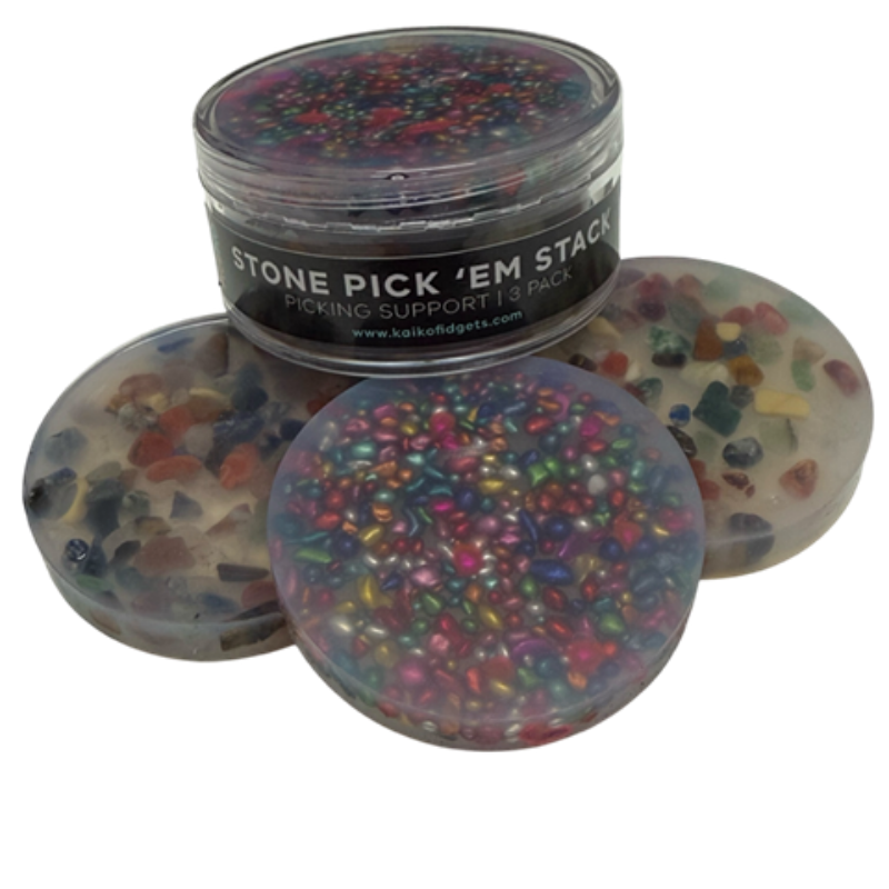 Stone Pick ‘Em Stack - pack of 3 natural stone discs - Kaiko Picking & Popping Support