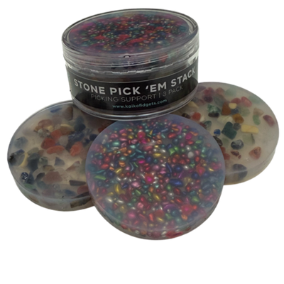 Stone Pick ‘Em Stack - pack of 3 natural stone discs - Kaiko Picking & Popping Support