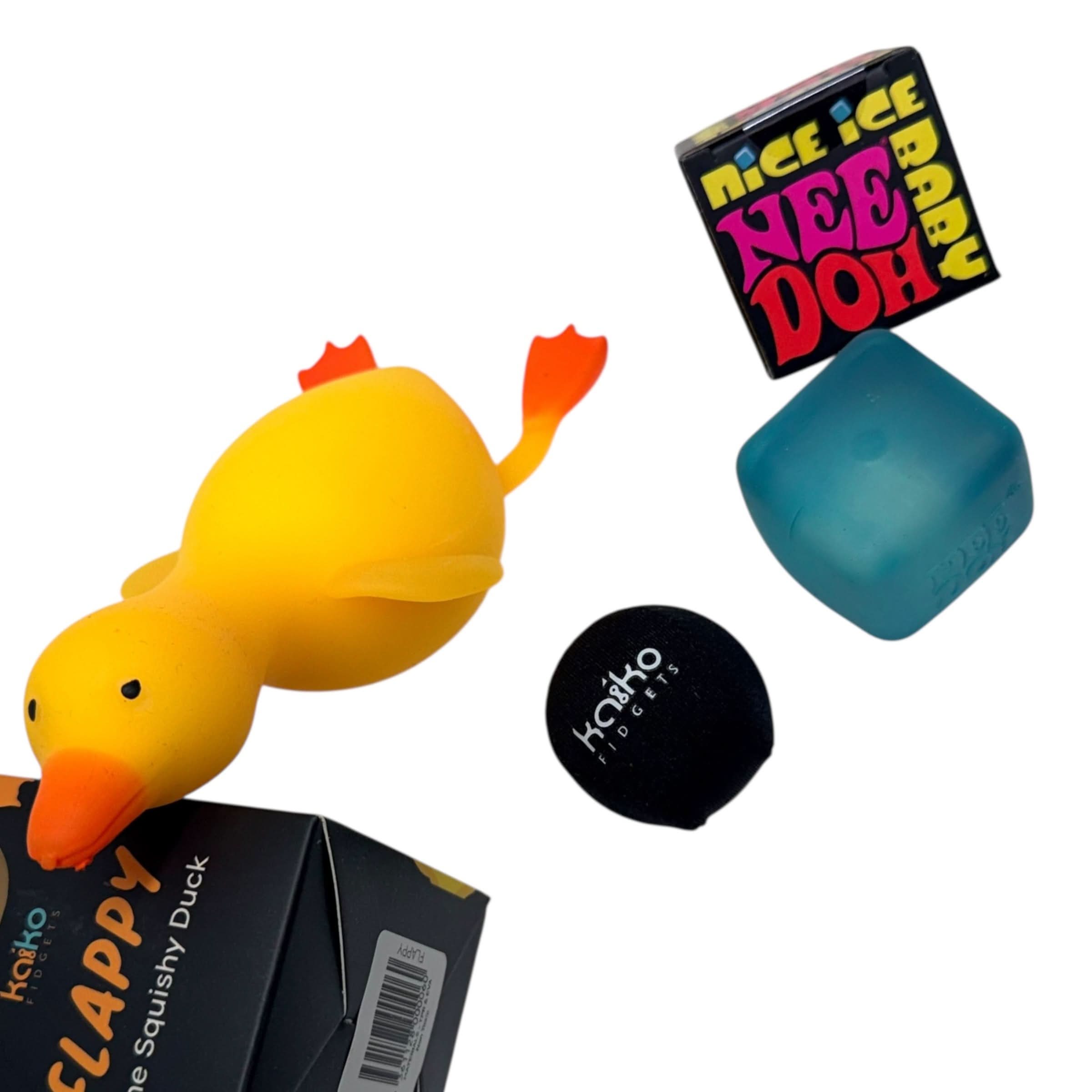 Nee Doh Bundle - Teenie Nice Cube Nee Doh + Flappy + Mini Extreme Squishy