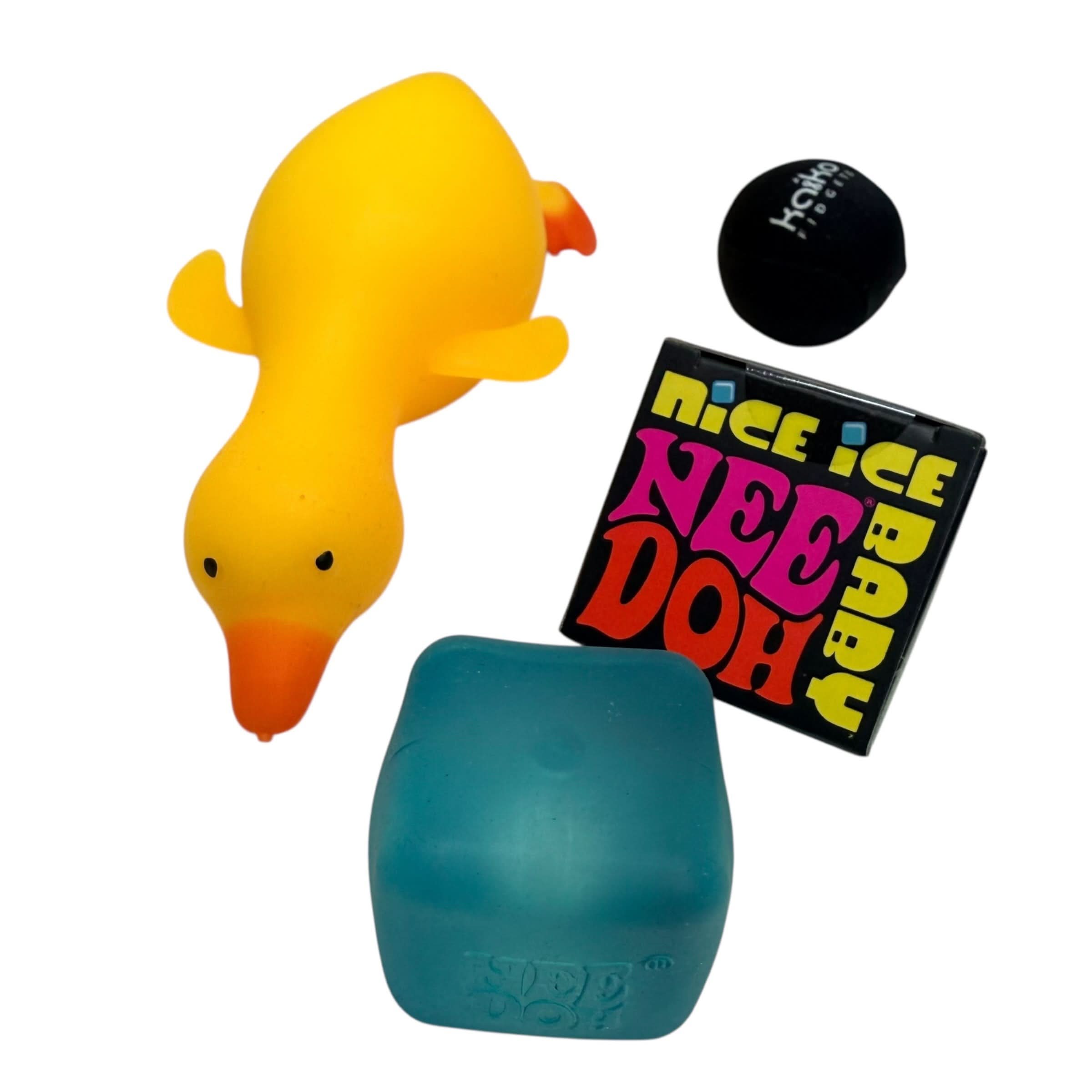 Nee Doh Bundle - Teenie Nice Cube Nee Doh + Flappy + Mini Extreme Squishy
