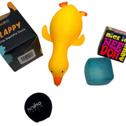 Nee Doh Bundle - Teenie Nice Cube Nee Doh + Flappy + Mini Extreme Squishy