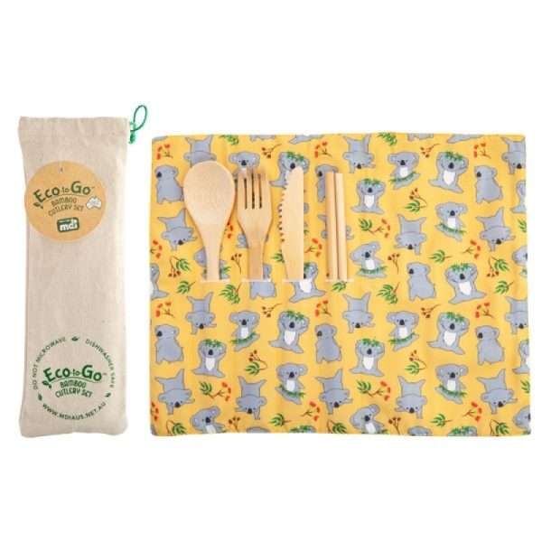 Eco to Go Bamboo Cutlery Set - Various Prints