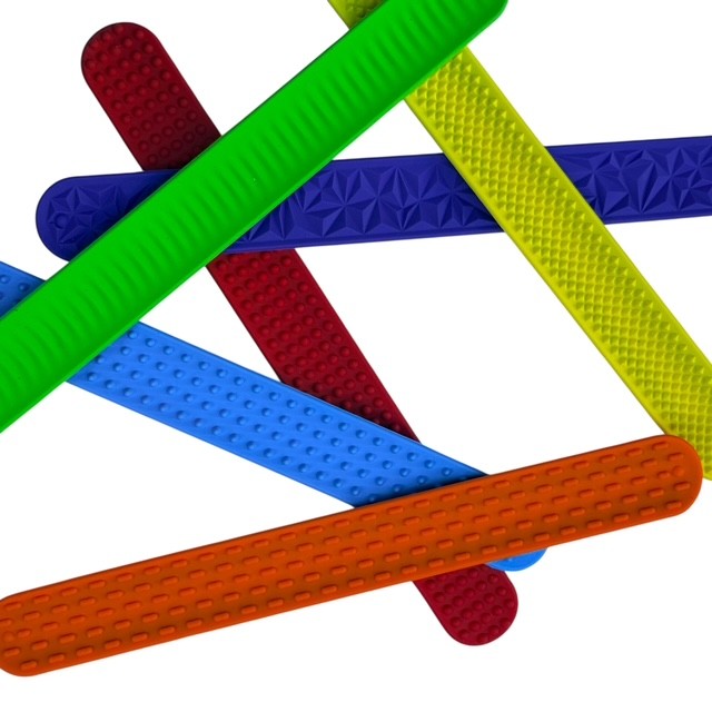 Vibrant Sensory Slap Bands - Textured Silicone (6 Pack) Snap. Bend. Repeat.