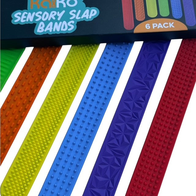 Vibrant Sensory Slap Bands - Textured Silicone (6 Pack) Snap. Bend. Repeat.