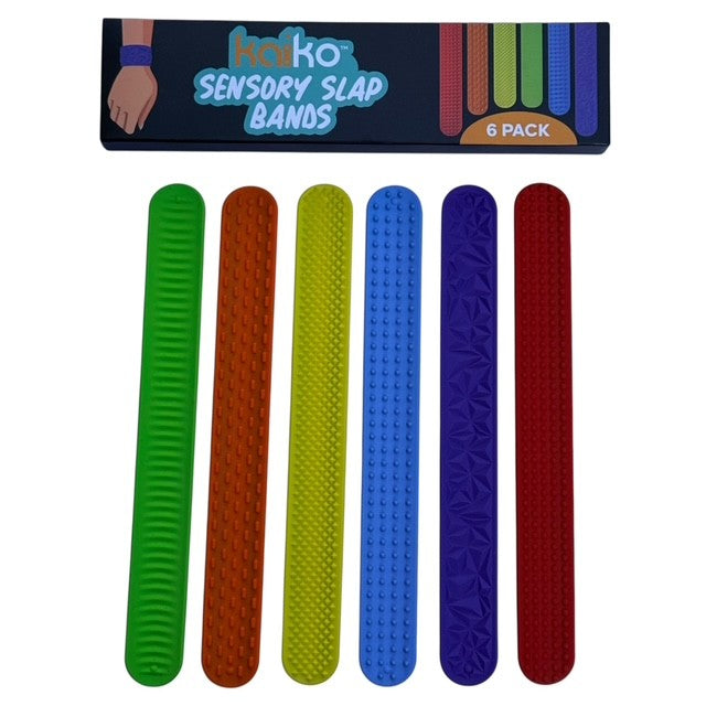 Vibrant Sensory Slap Bands - Textured Silicone (6 Pack) Snap. Bend. Repeat.