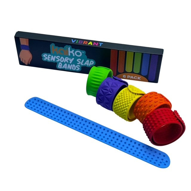 Vibrant Sensory Slap Bands - Textured Silicone (6 Pack) Snap. Bend. Repeat.
