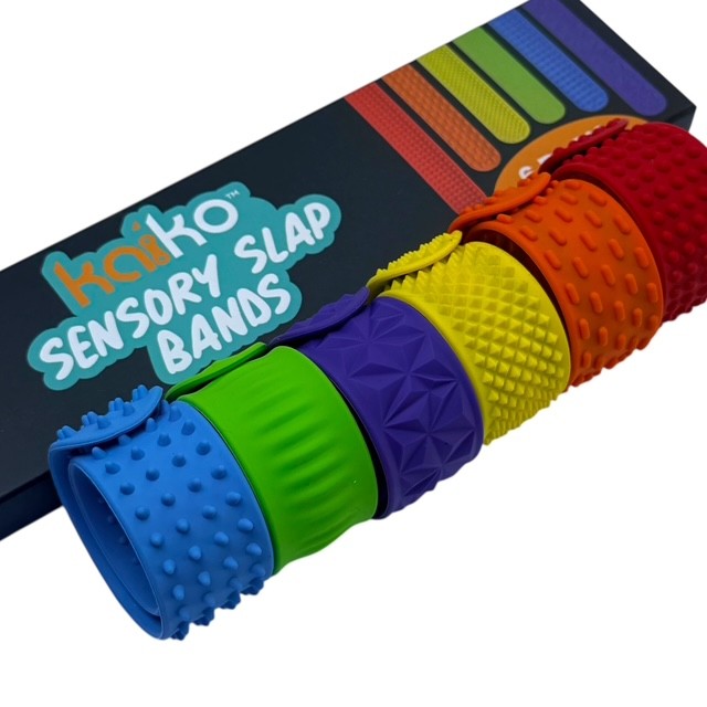 Vibrant Sensory Slap Bands - Textured Silicone (6 Pack) Snap. Bend. Repeat.