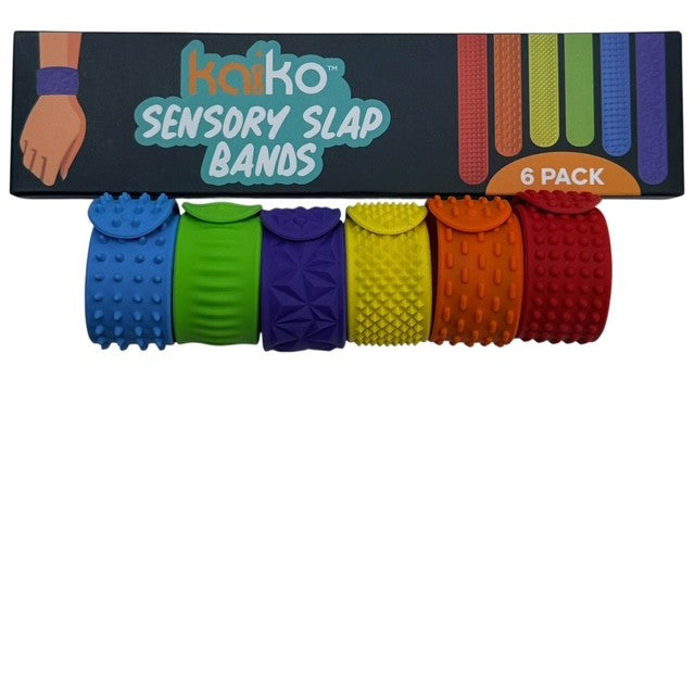 Vibrant Sensory Slap Bands - Textured Silicone (6 Pack) Snap. Bend. Repeat.