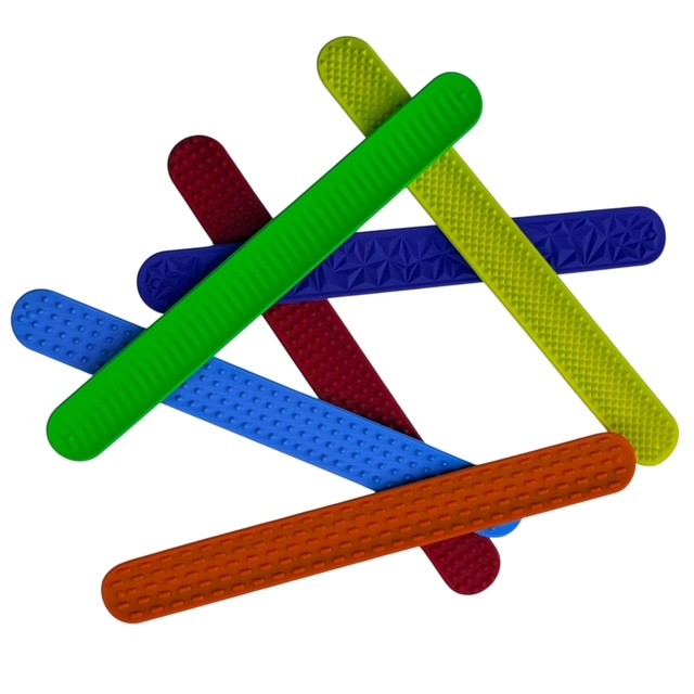 Vibrant Sensory Slap Bands - Textured Silicone (6 Pack) Snap. Bend. Repeat.