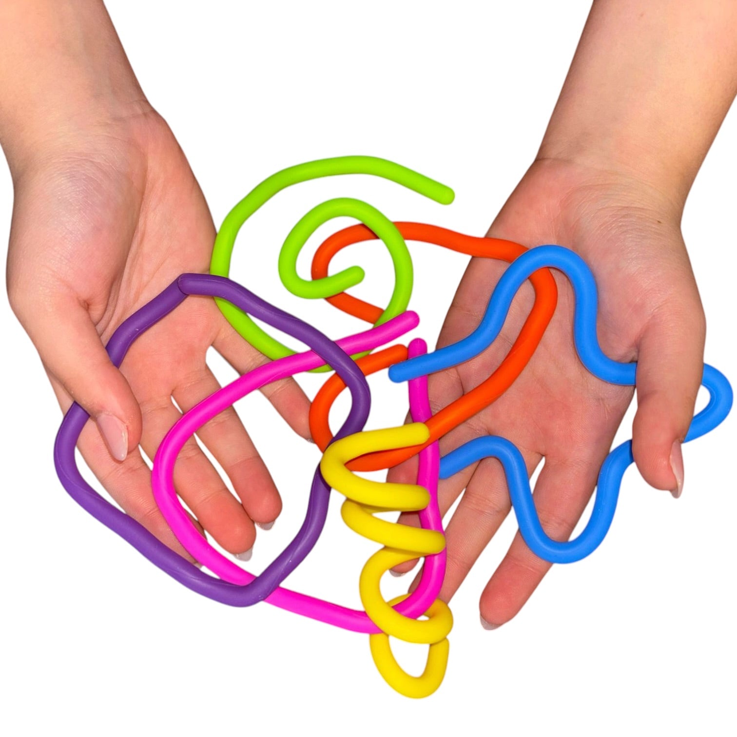 Colourful Kaiko BENDI Noodles bent and shaped in two hands