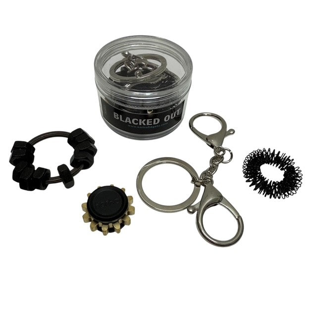 BLACKED OUT Fidget Set with Detachable Keyring