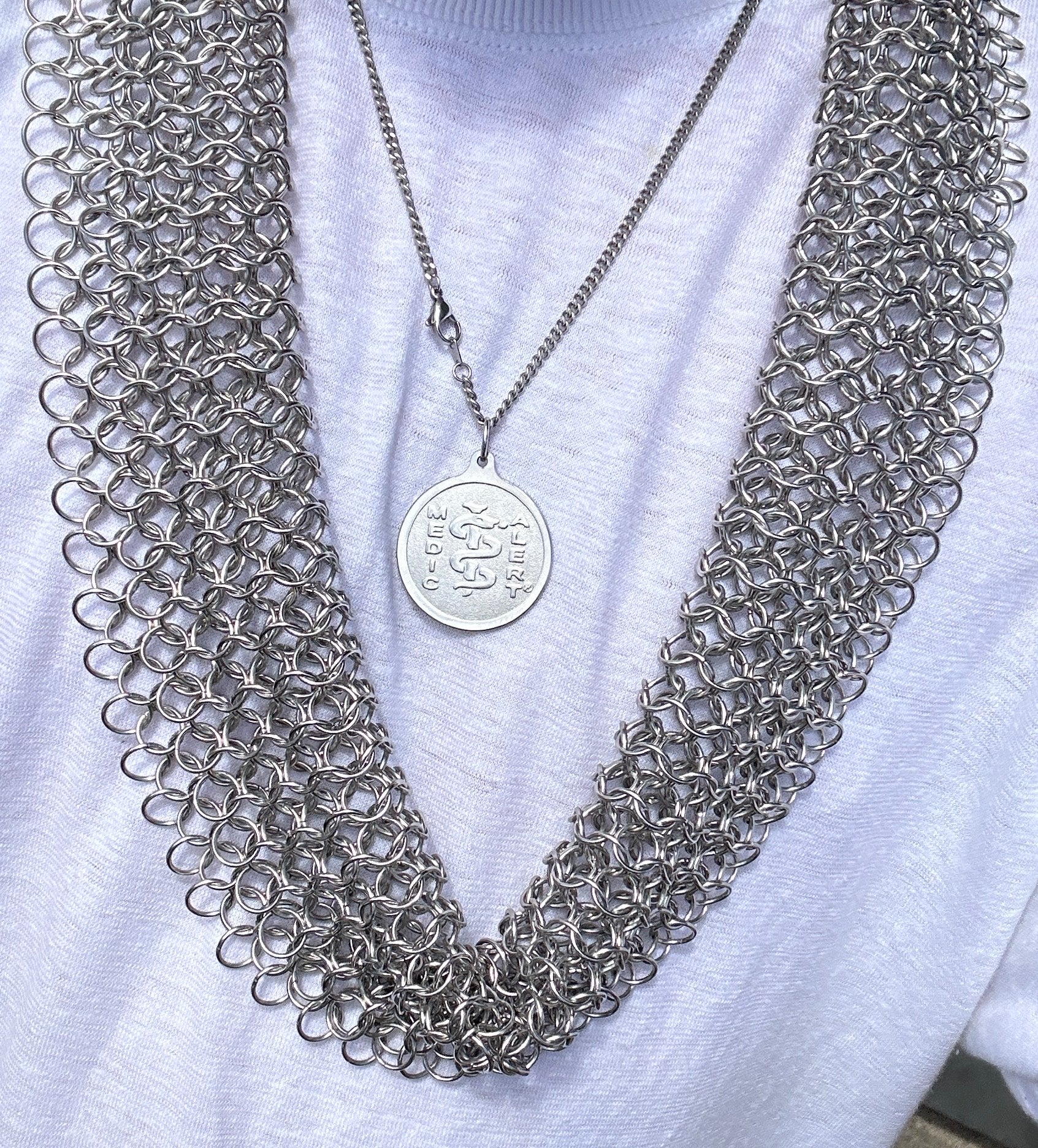 Chain Maille Necklace Scarf - Hand Crafted Wearable Sensory Support by Kaiko Fidgets