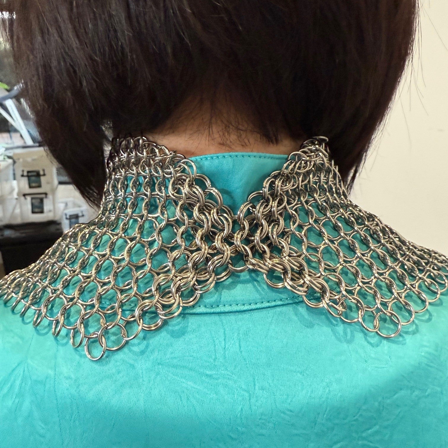 Chain Maille Necklace Scarf - Hand Crafted Wearable Sensory Support by Kaiko Fidgets