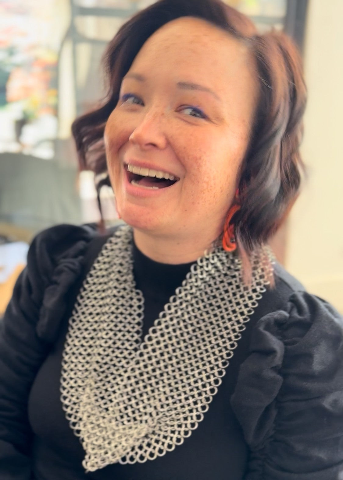 Chain Maille Necklace Scarf - Hand Crafted Wearable Sensory Support by Kaiko Fidgets