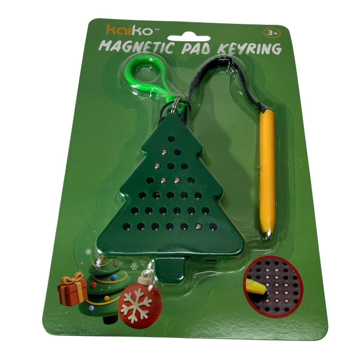 Christmas Tree Magnetic Pad Keyring by Kaiko in packaging