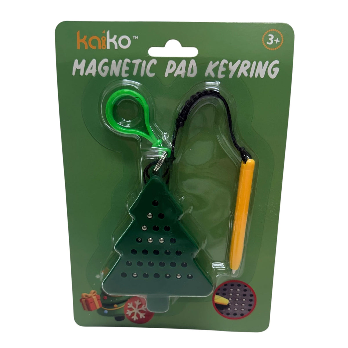 Christmas Tree Magnetic Pad Keyring by Kaiko front view
