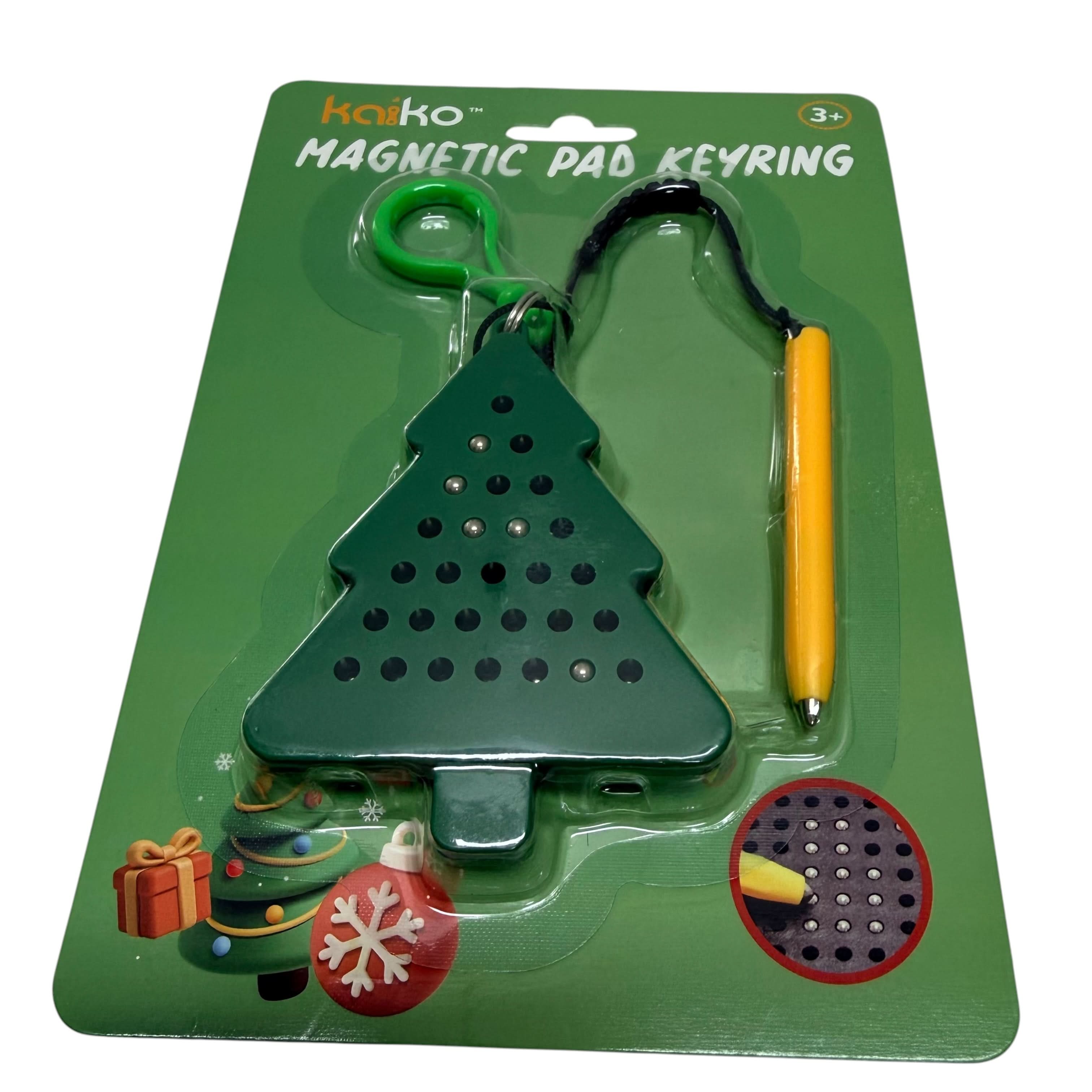 Christmas Tree Magnetic Pad Keyring by Kaiko angled view