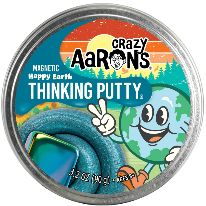 Crazy Aarons Putty HAPPY EARTH with rainbow Magnet