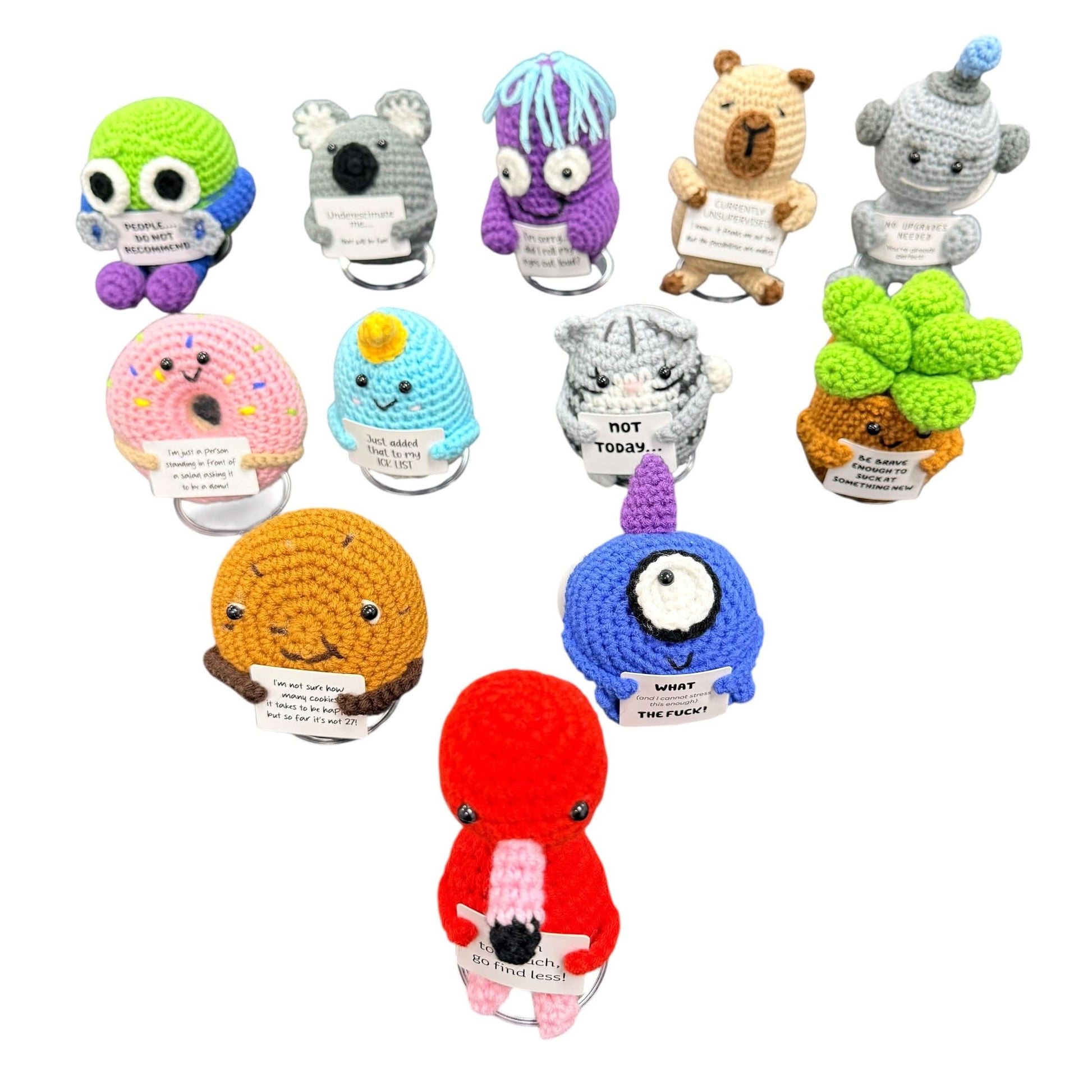 I'm Sorry... Did I Roll My Eyes Out Loud? Critter - Mini Hand Crochet Plush Support