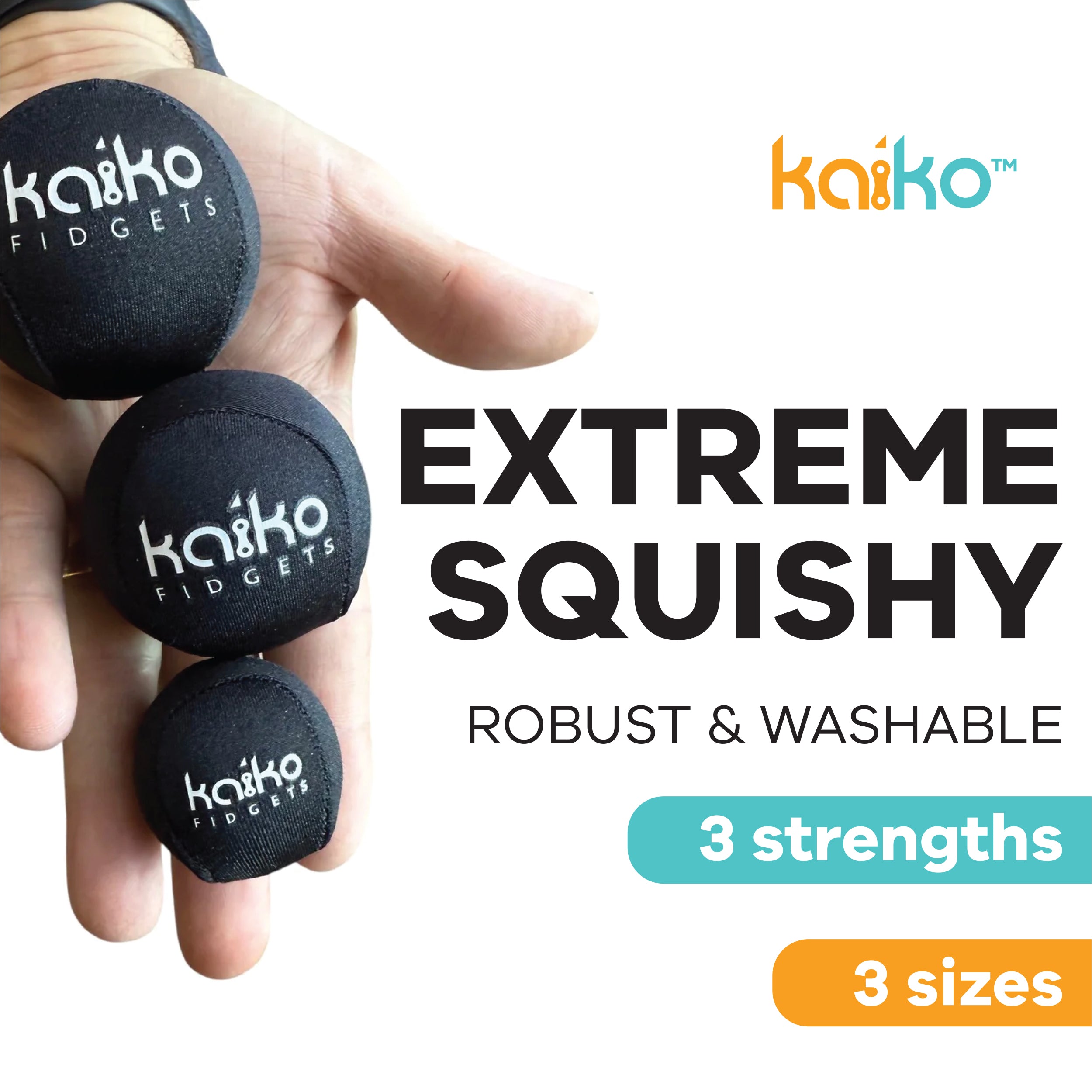 Extreme Squishy by Kaiko - Super Robust Washable Sensory Squish - 3 sizes