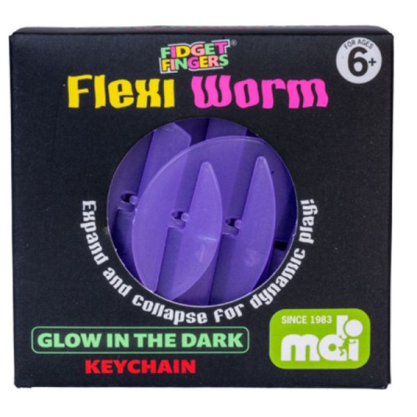 KEYRING Flexi Worm - GLOW in the Dark