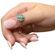 Kaleo Fidget Ring - Round Colourful Spinning Stearling Silver Ring for Anxiety