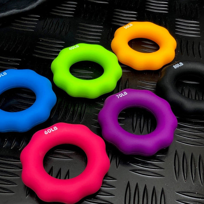 Set of 6 Contoured Silicone Hand Grips - 6 Different Strengths