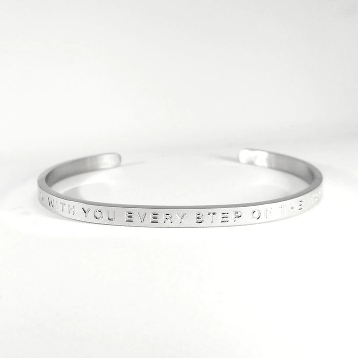 'I'm with you Every Step of the Way' -Inspirational Wearable Bangle by Fierce One