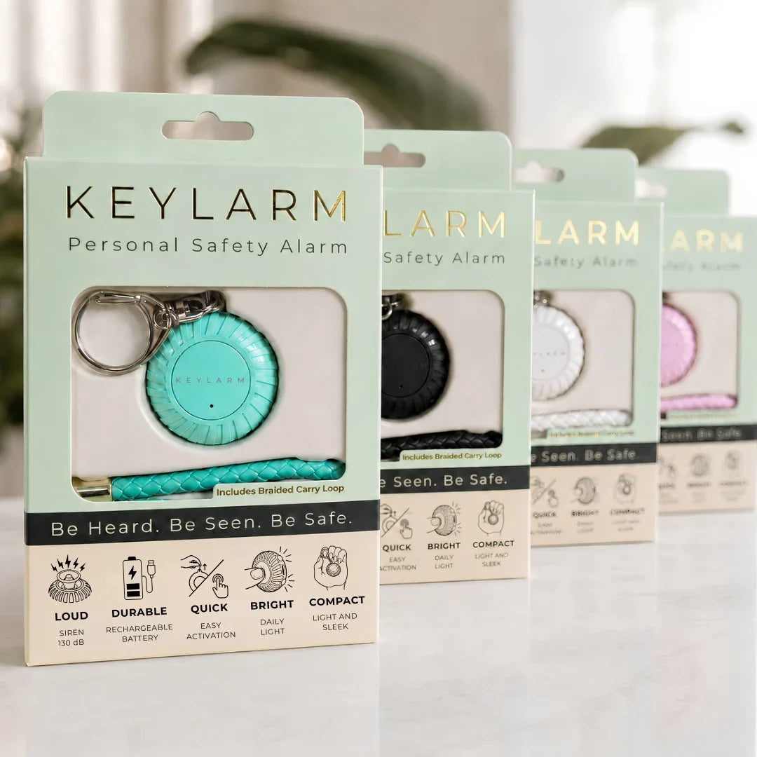 KEYLARM Personal Safety Alarm + LED Light - Be Heard. Be Seen.  Be Safe.