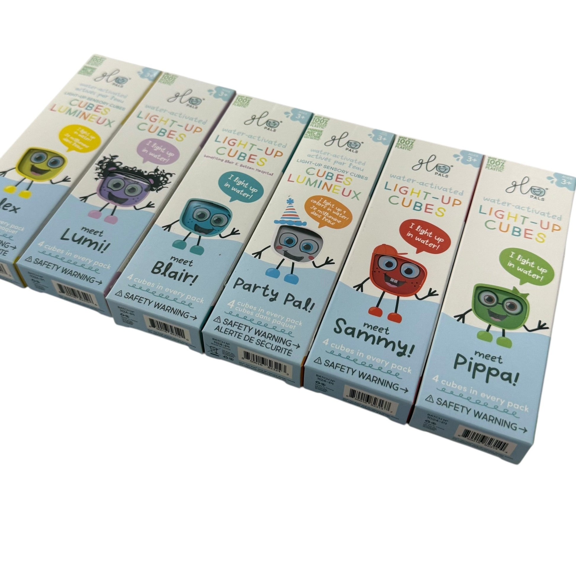 Light Up Glo Cubes 4 pack by Jellystone - Water Activated Cubes for Bath & Sensory Water Play