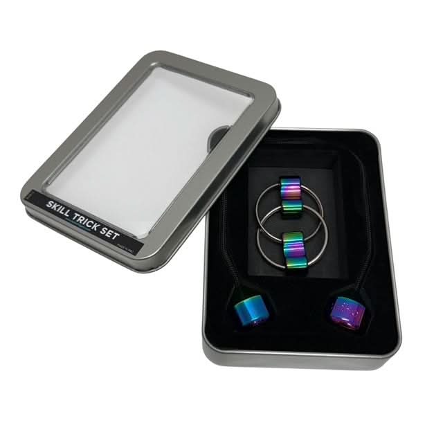Skill Trick Set - Metal Oil Slick Begleri & Luxe Loop Fidget Set
