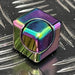 SQUARE Spinning Cube in Oil SLICK in window TIN - Kaiko Fidgets Australia Pty Ltd