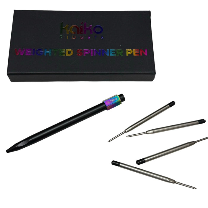 OIL SLICK Weighted Spinner Pen with 4 refills - Ultimate Desk Tool