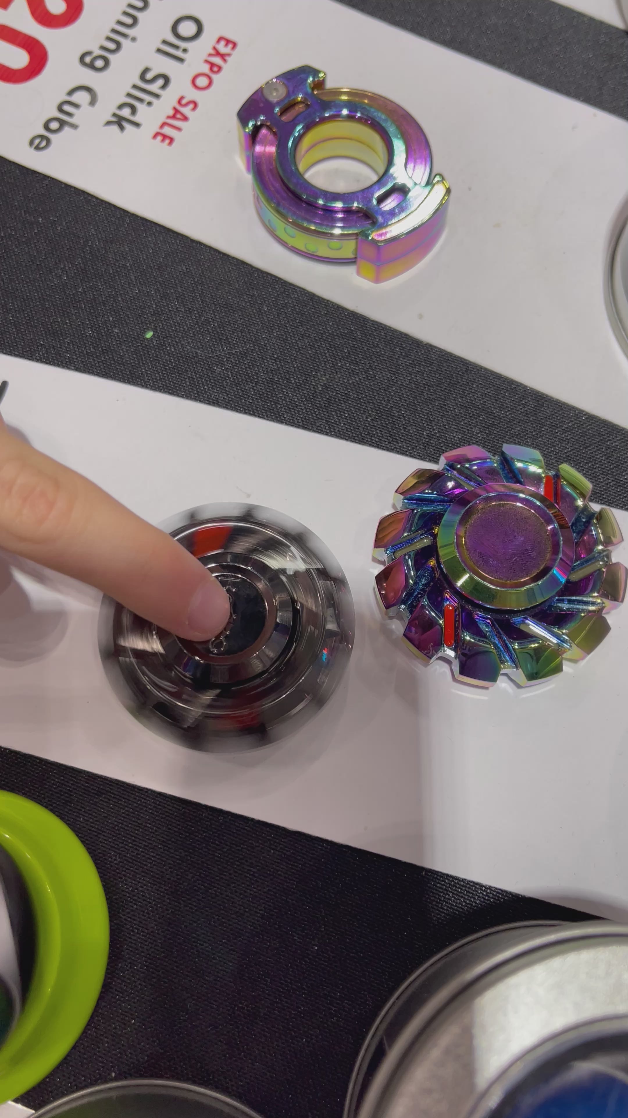 Load video: The Illuminator (UV light reacting) Weighted GLOW Spinner - 100 grams