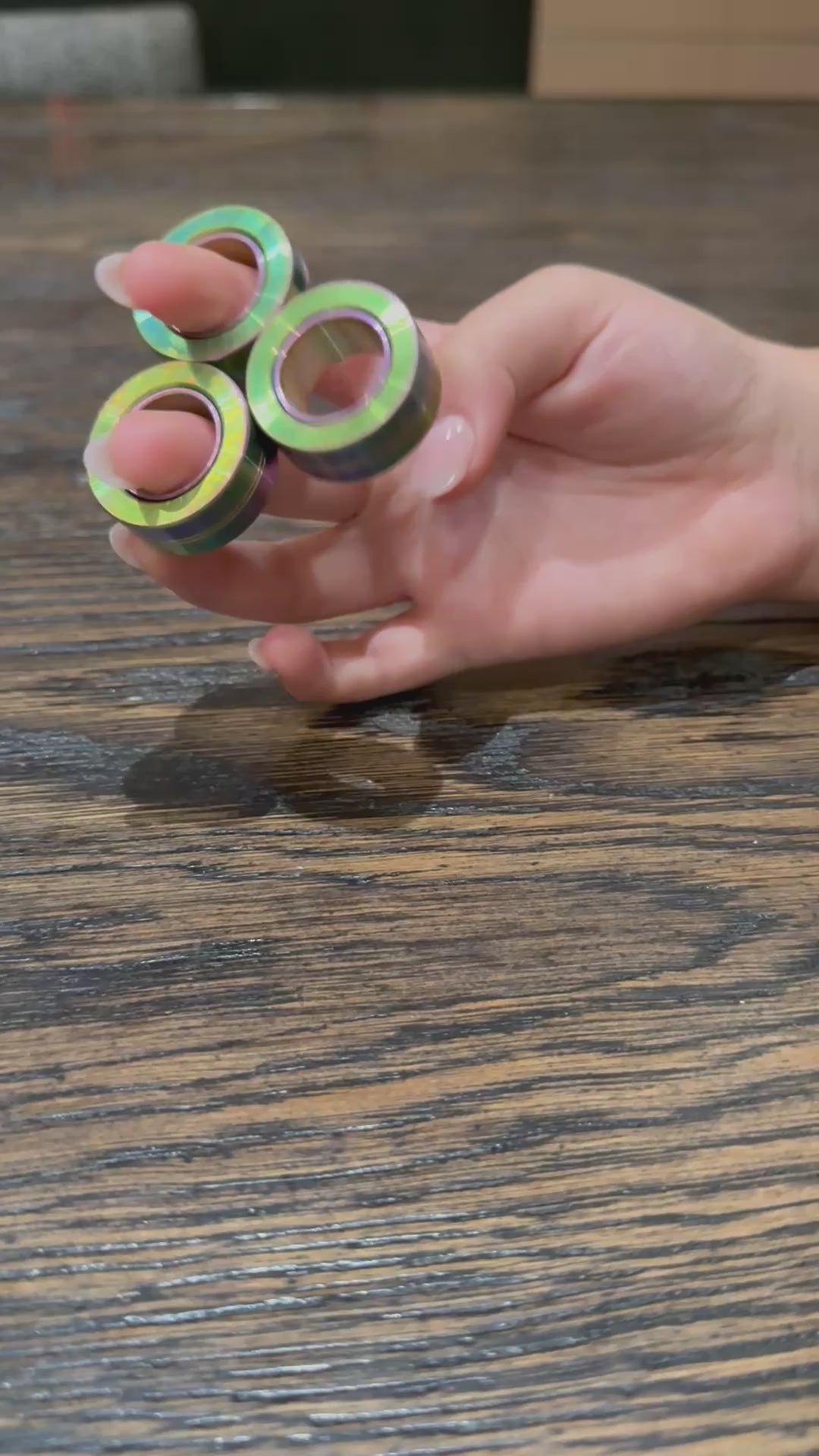 Load video: TRI Magnetic Rings :  Metal Fidgets by Kaiko