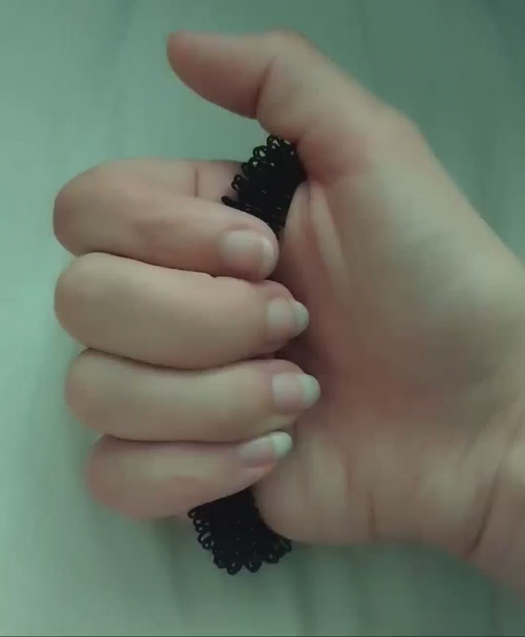 Load video: Black Wrist &amp; Finger Spikey SET