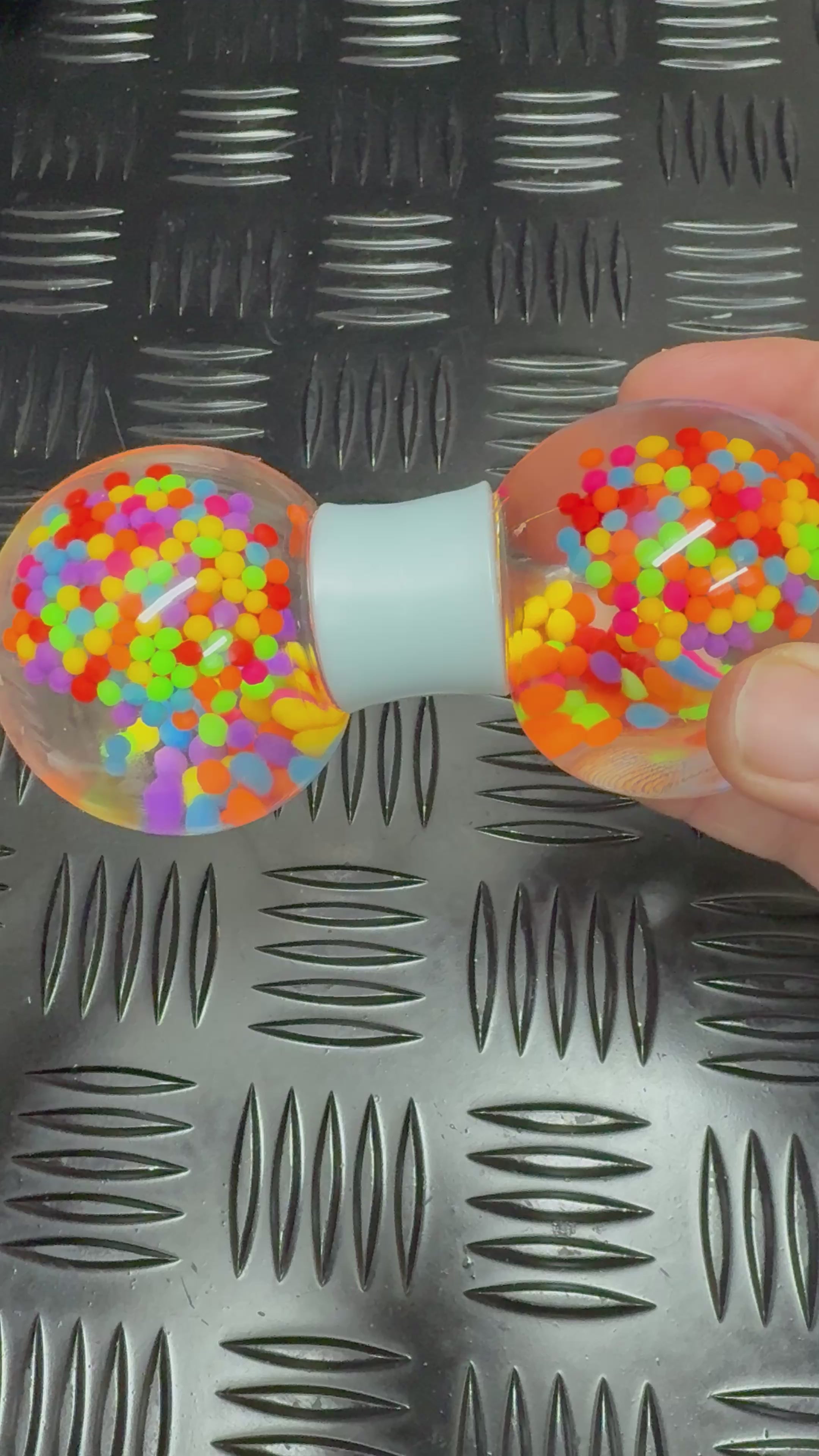 Load video: Dumbbell -100 &amp; 1000&#39;s  Rainbow BEADS