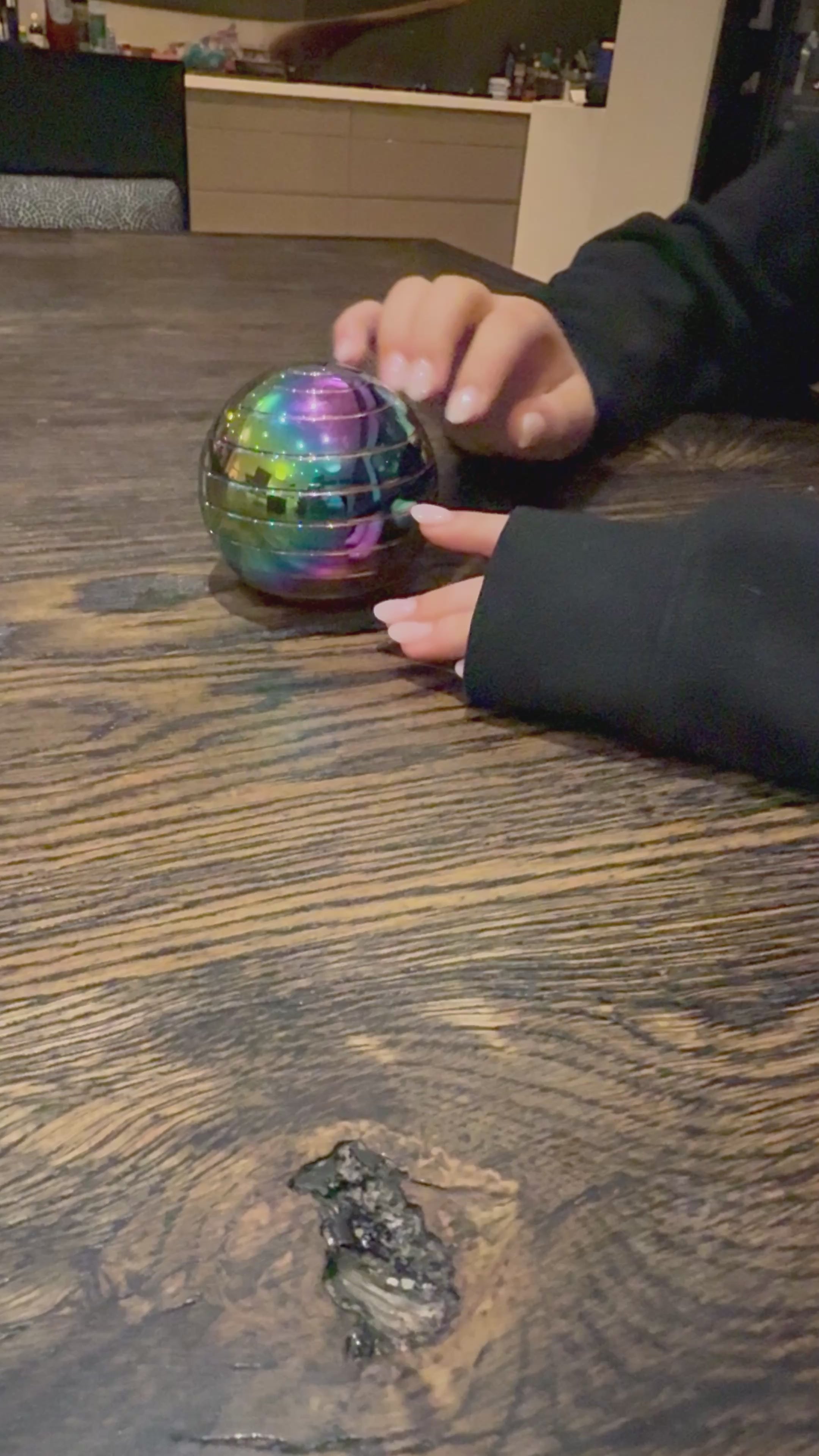 Load video: MEGA Oil Slick Spinning Gyro  - 807 grams  Kaiko Exclusive