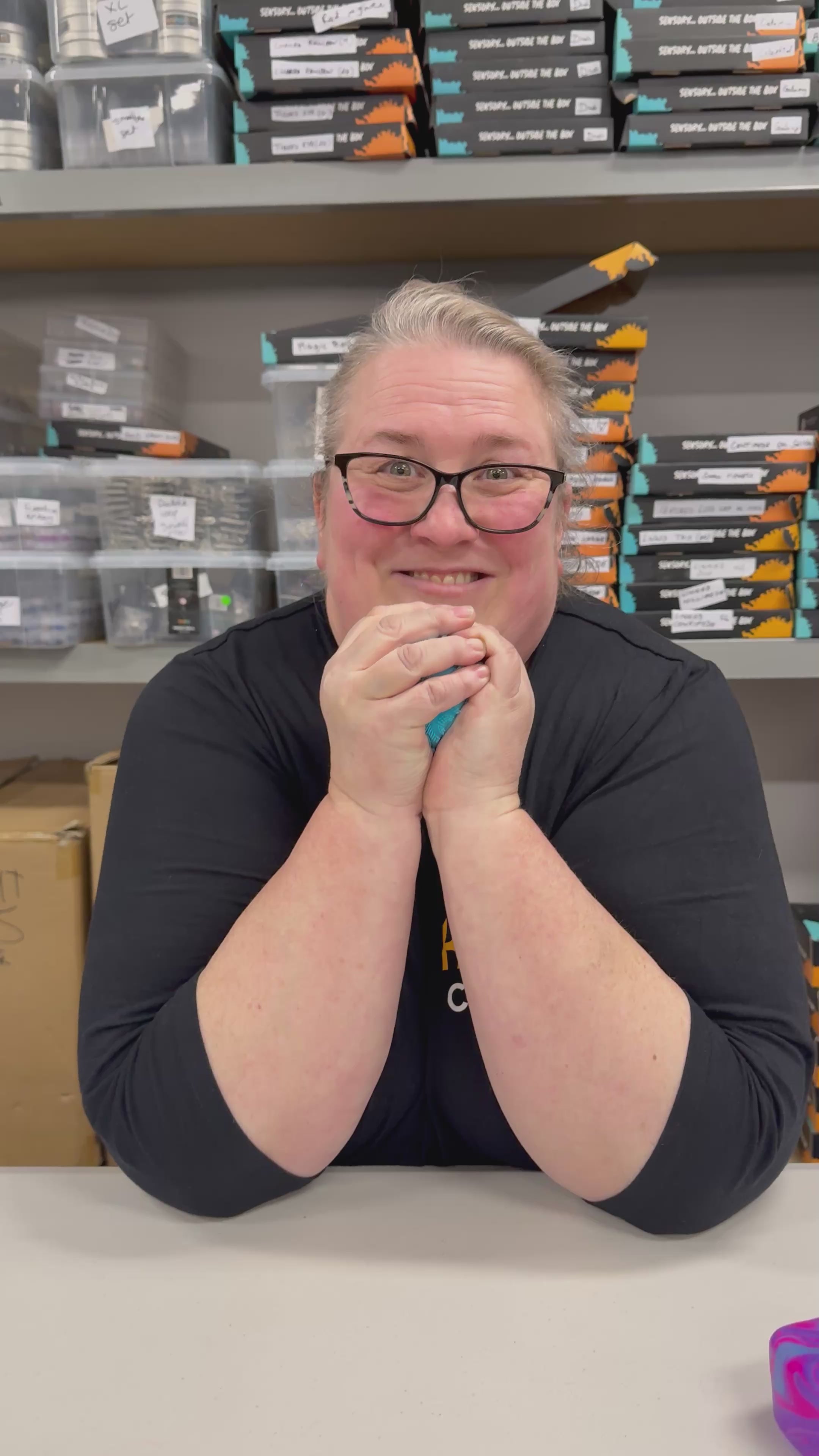 Load video: Wonder Waves Fuzz Ball Squishy - Nee Doh - Textured with Varied Tactile Sensory Input