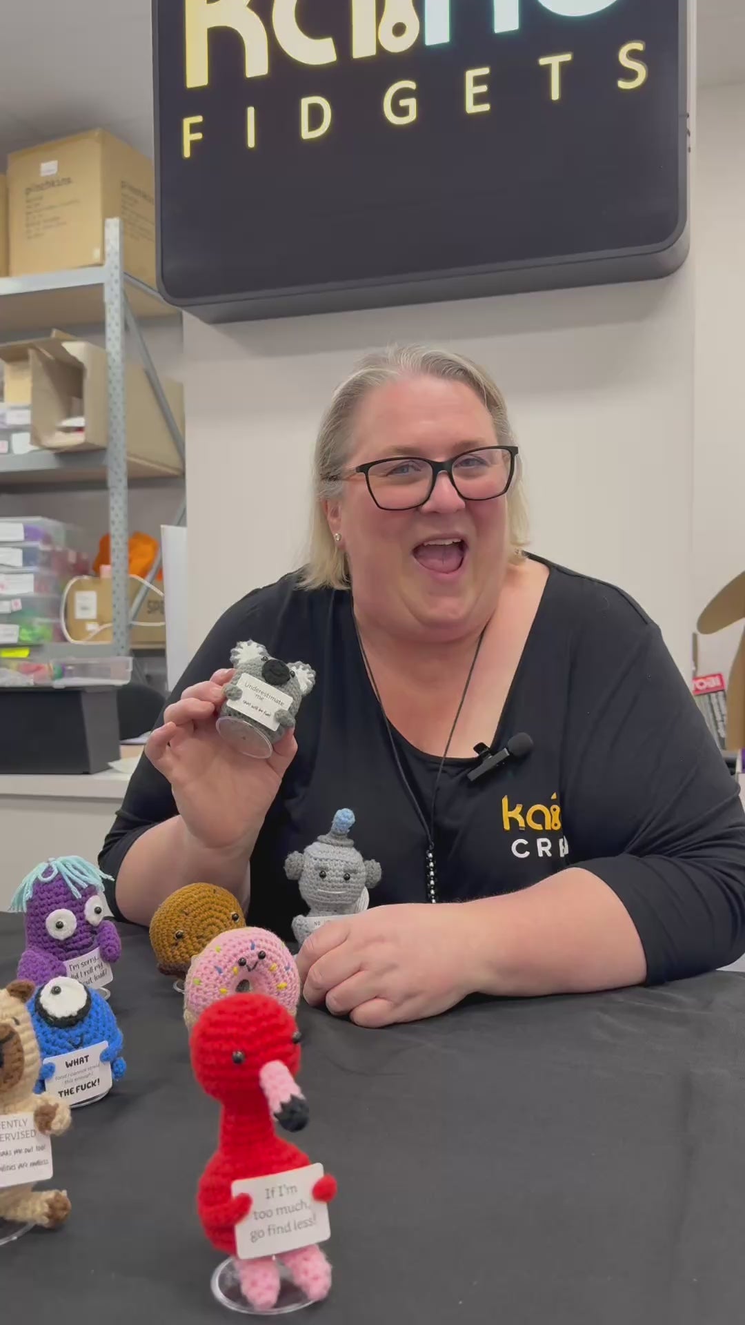Load video: Underestimate me... that will be fun! Koala Mini Hand Crochet Plush Support