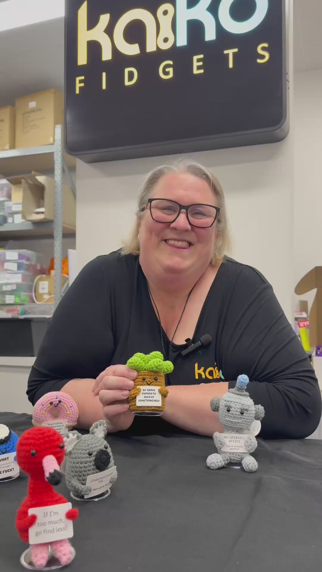 Load video: No Upgrades Needed... You're Already Perfect Robot Mini Hand Crochet Plush Support