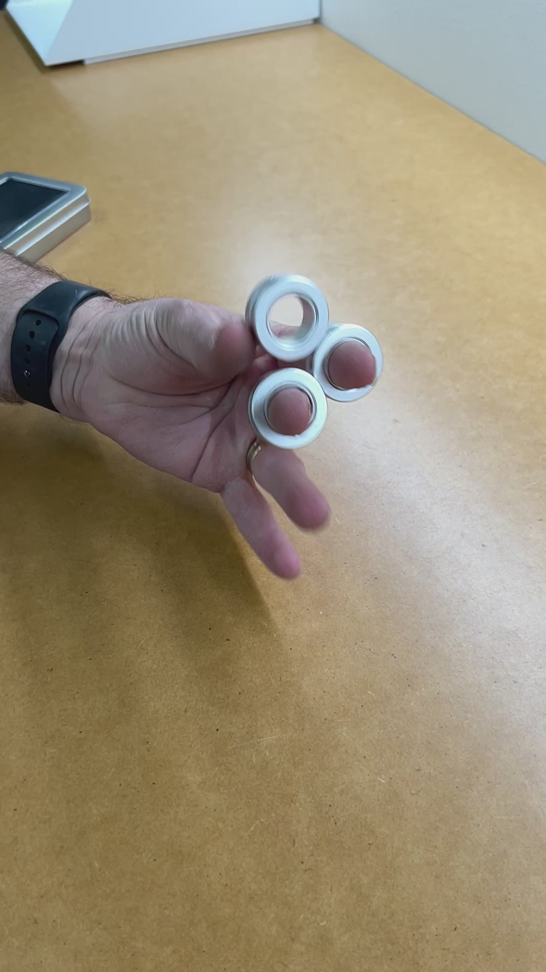 Load video: TRI Magnetic Rings :  Metal Fidgets by Kaiko