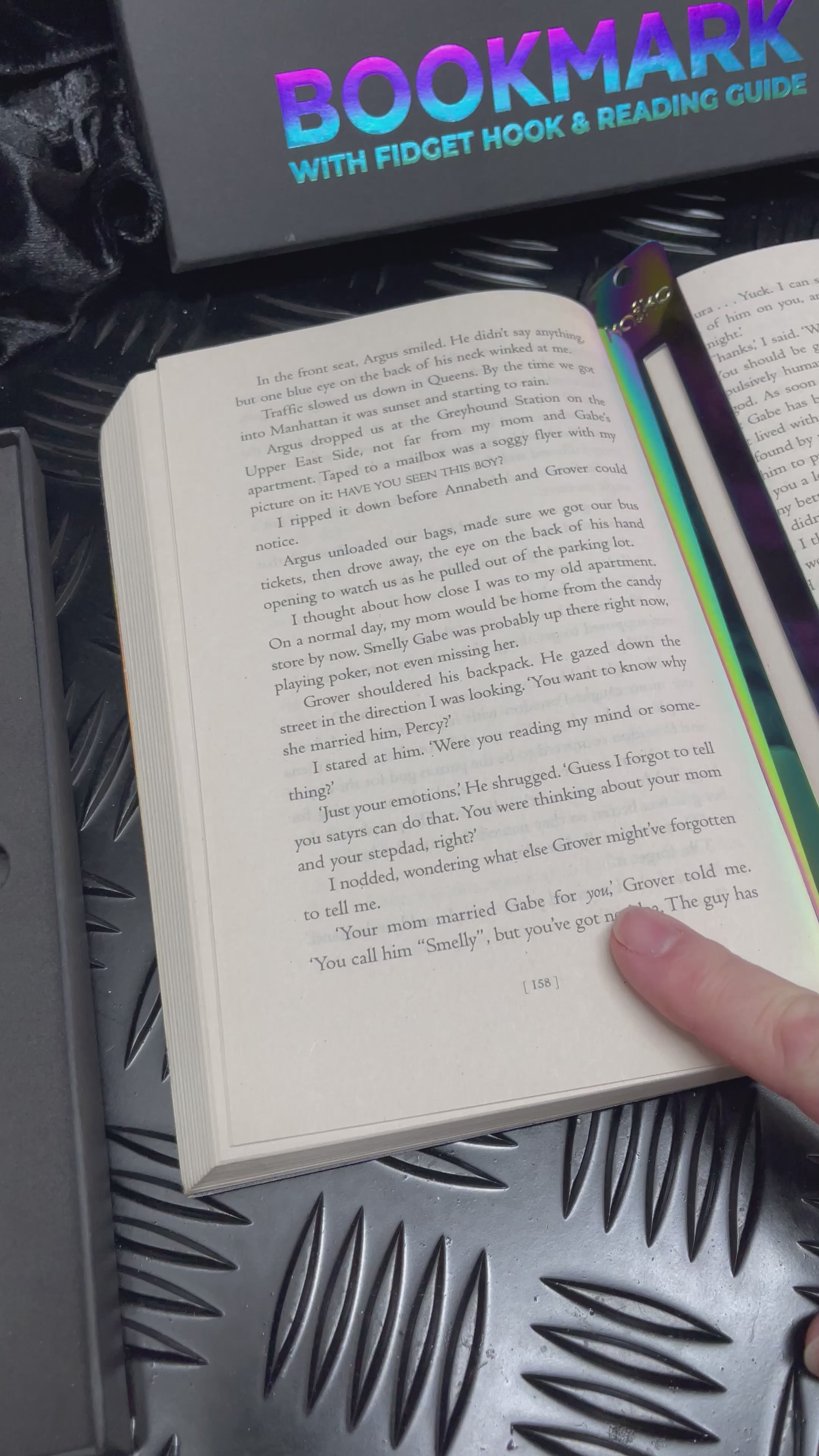 Load video: Metal Bookmark with Fidget Hook &amp; Reading Guide   - Fidgets not included