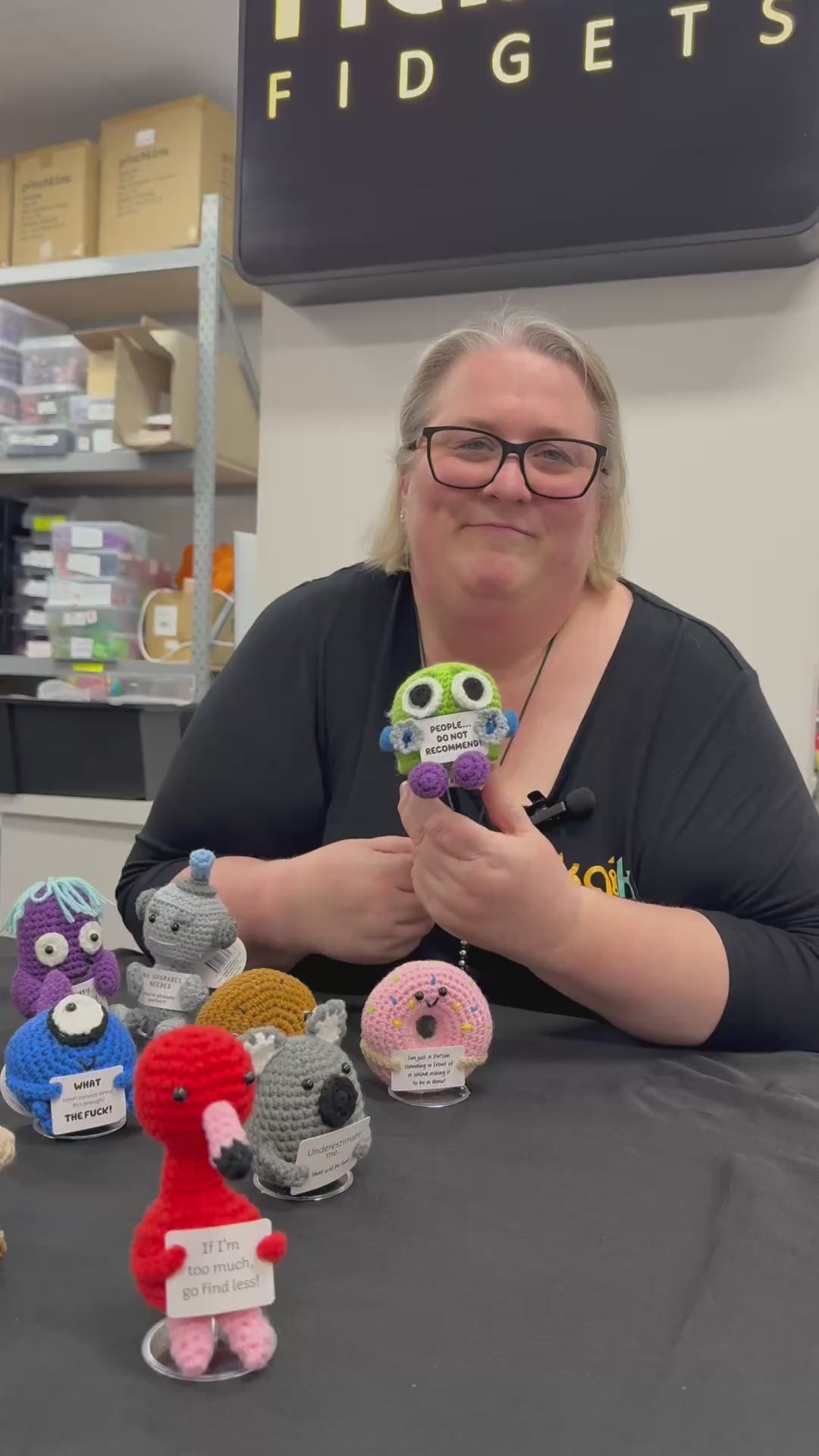 Load video: People... Do Not Recommend!  Mini Hand Crochet Plush Support