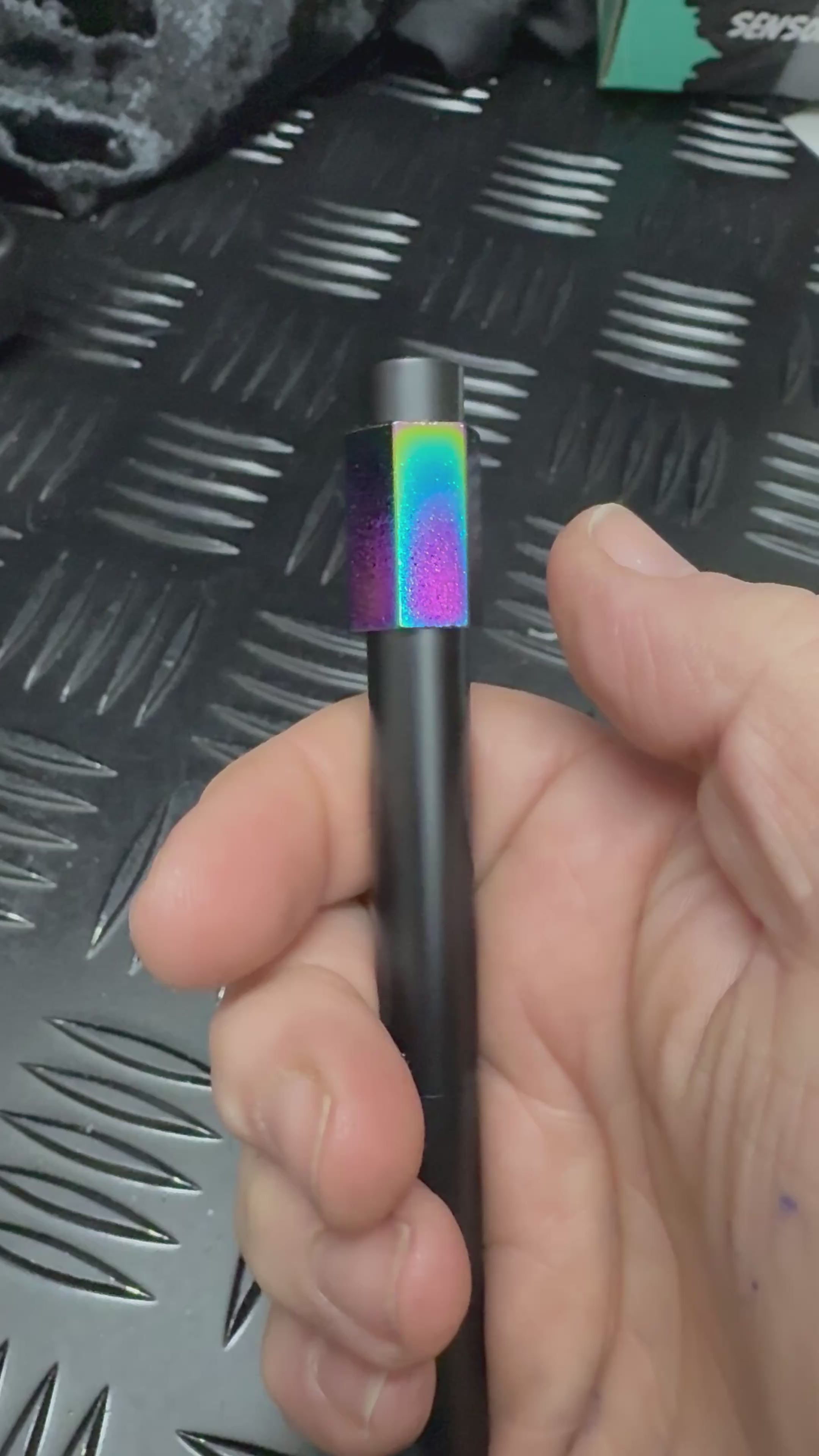 Load video: OIL SLICK Weighted Spinner Pen with 4 refills - Ultimate Desk Tool