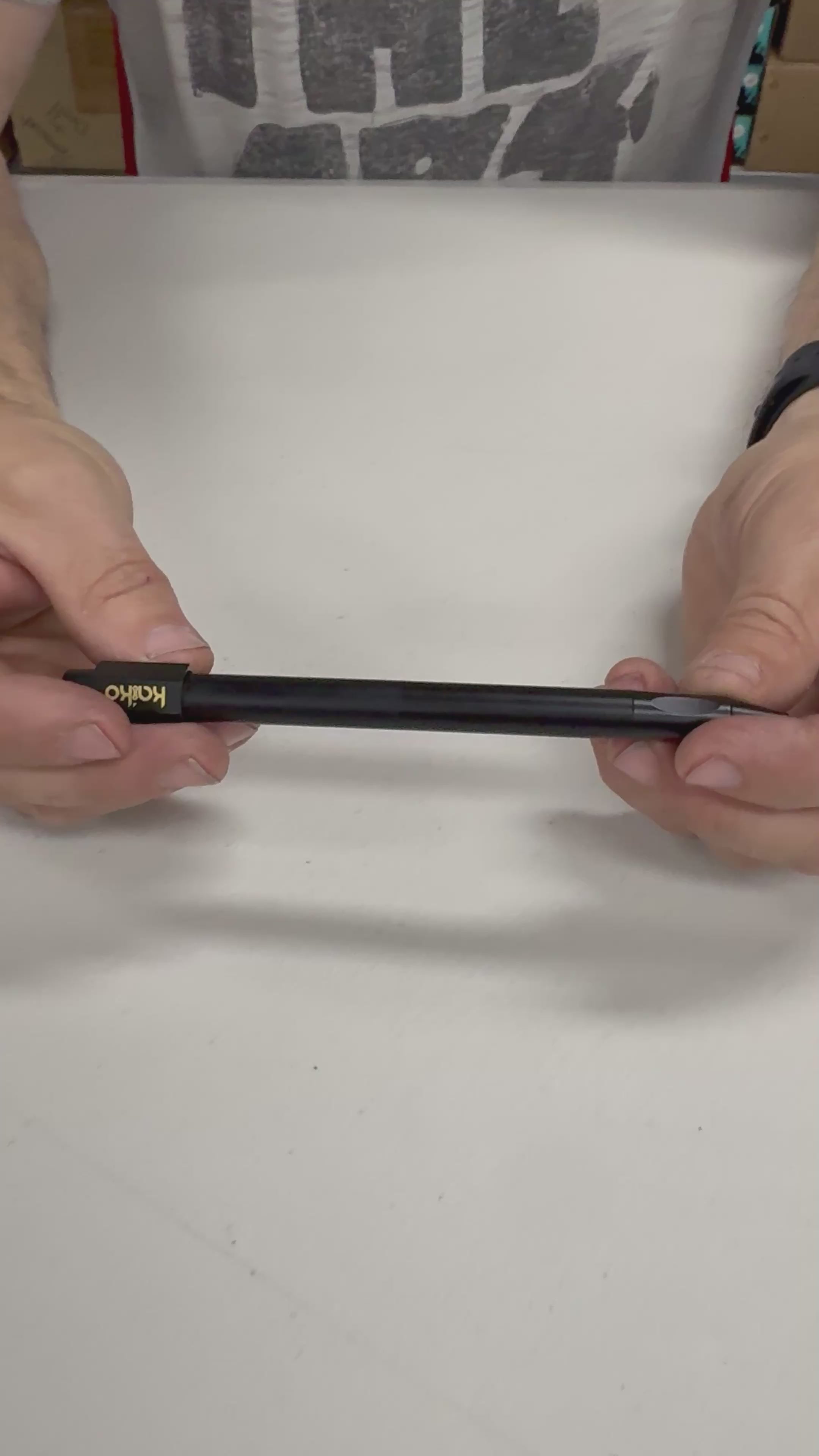 Load video: OIL SLICK Weighted Spinner Pen with 4 refills - Ultimate Desk Tool