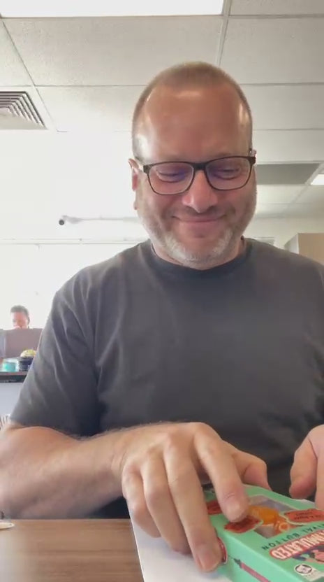 Load video: Overstimulated Button - Hilariously Accurate Communication Button on lanyard