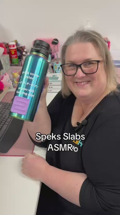 Load video: Purple Pack of 3 Slabs Silicone Sensory Sticker by Speks