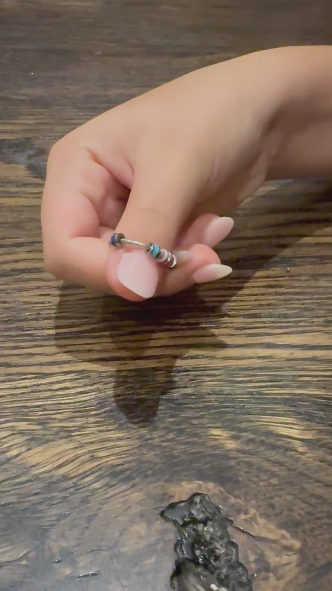 Load video: Nova Fidget Ring - Stainless Steel Adjustable Size for Anxiety and Sensory Support