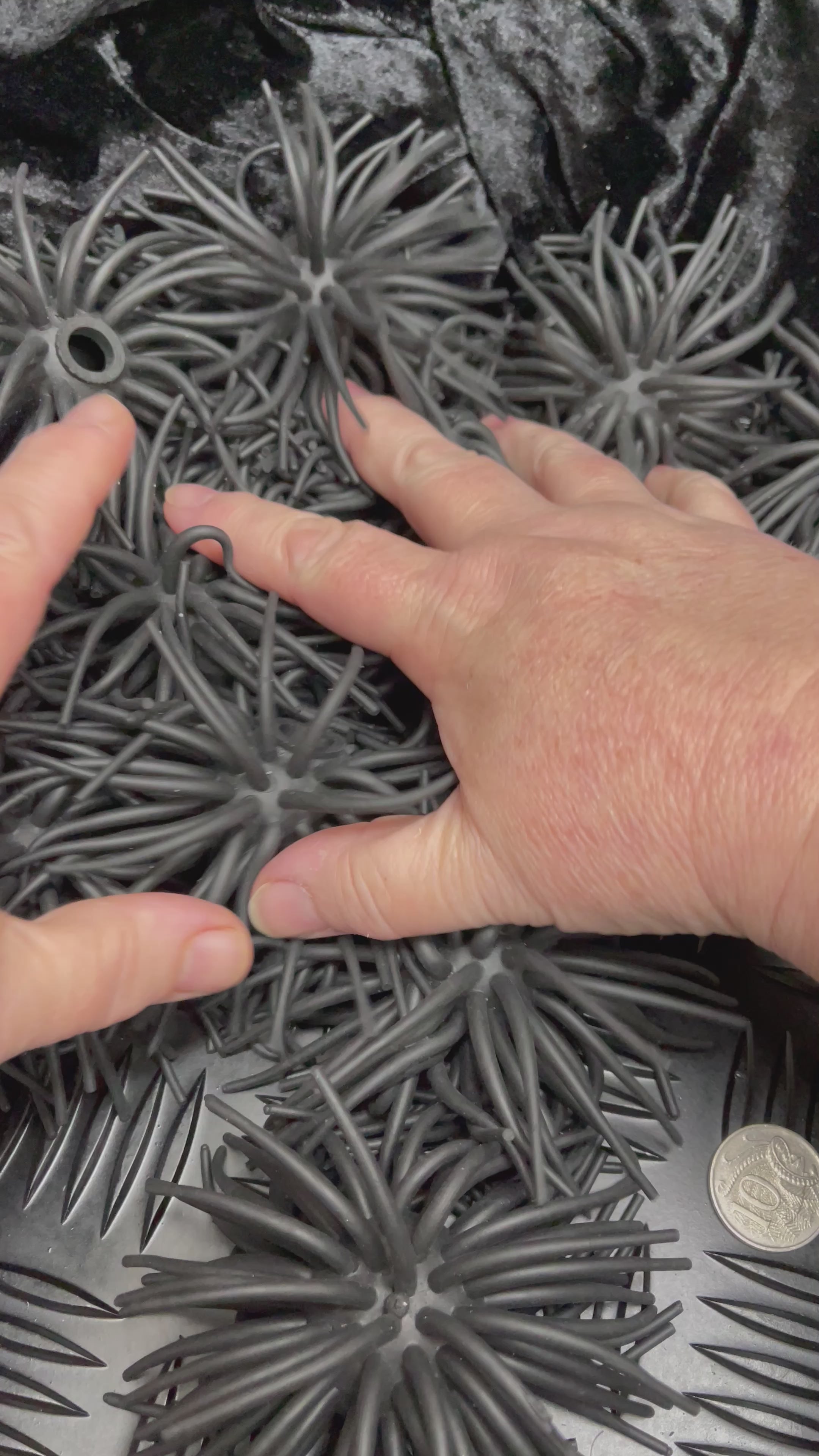 Load video: BLACK Tickle On Top - Pack of 6 Sensory Squishy Toppers